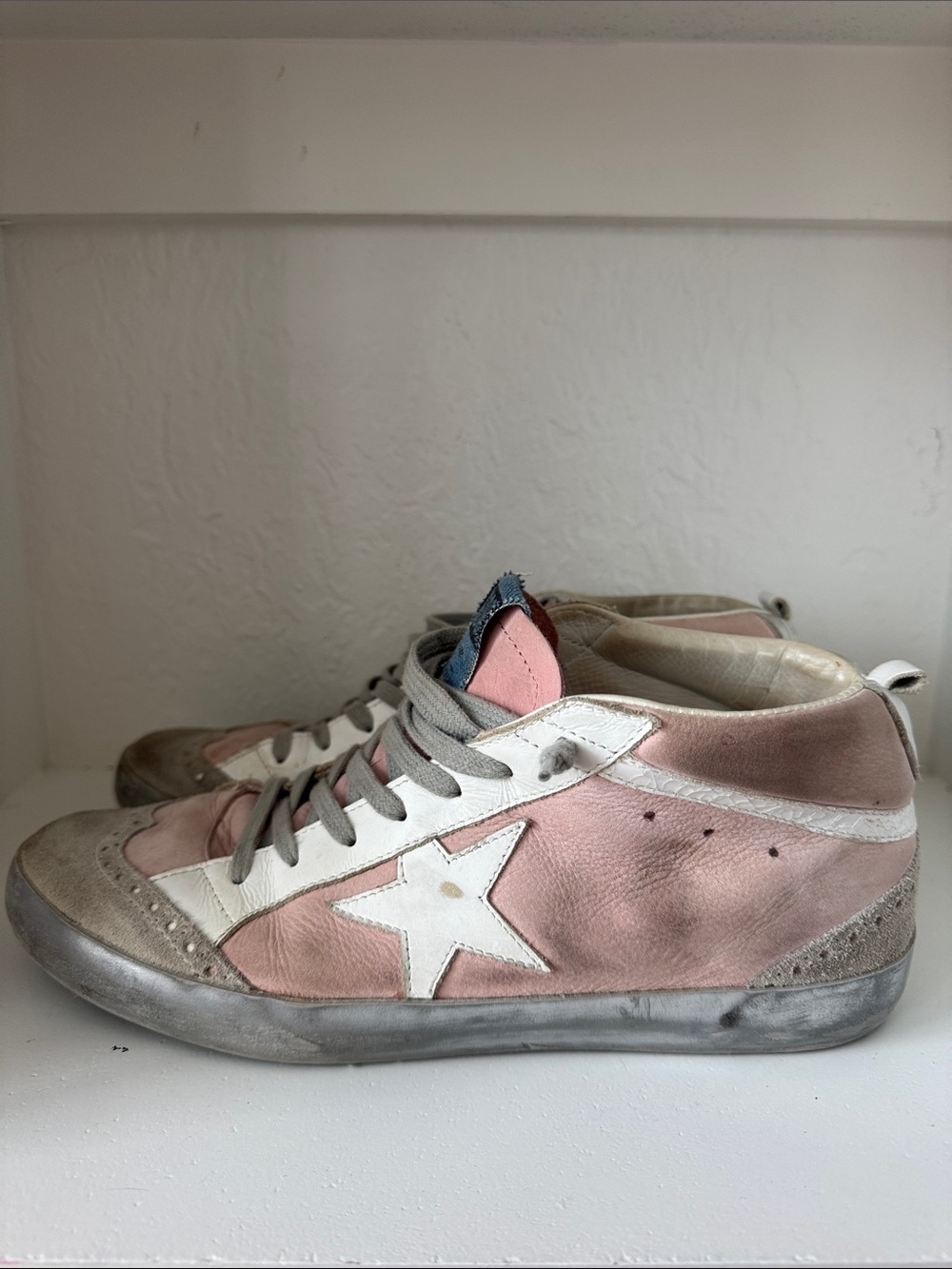 Golden Goose Midstar Pink White Star Sneakers
